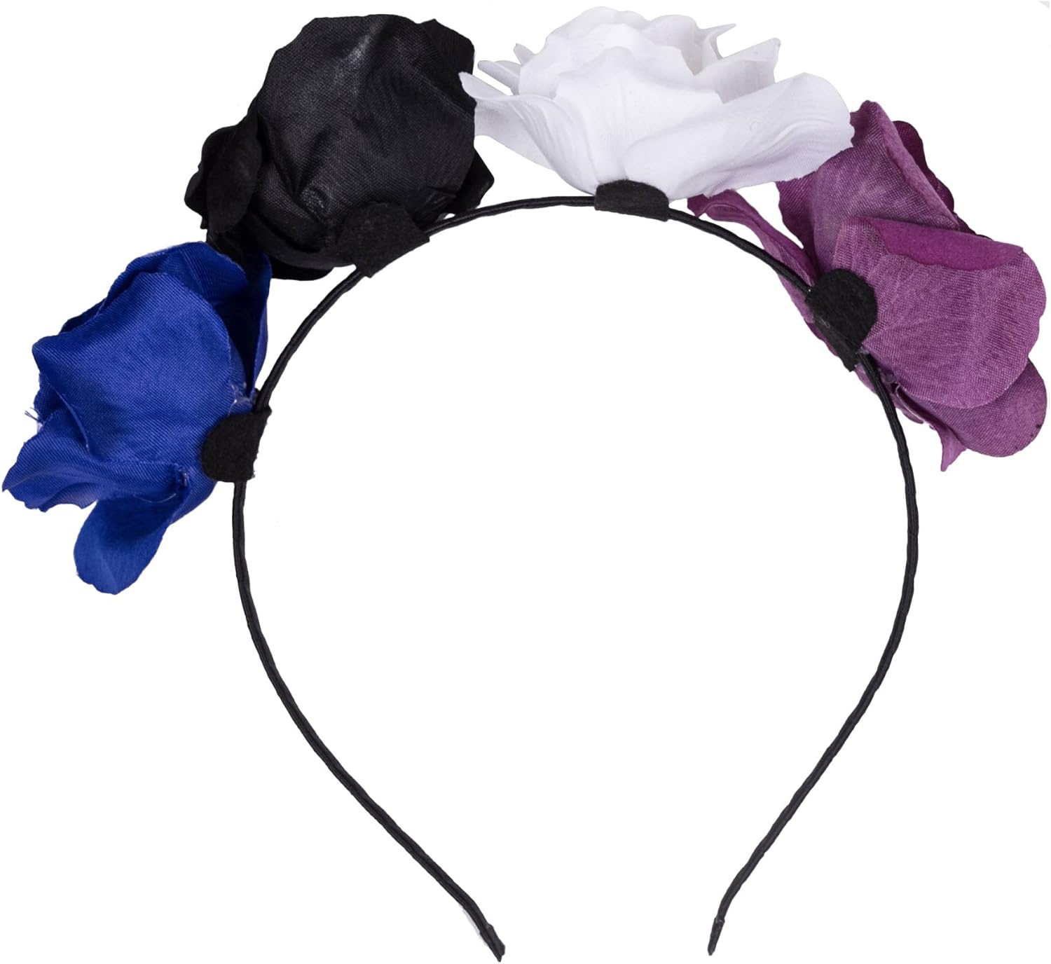 Robelli Adult/Kids Halloween Day of The Dead Rose Flower Headband (Multicolour) - Image 3