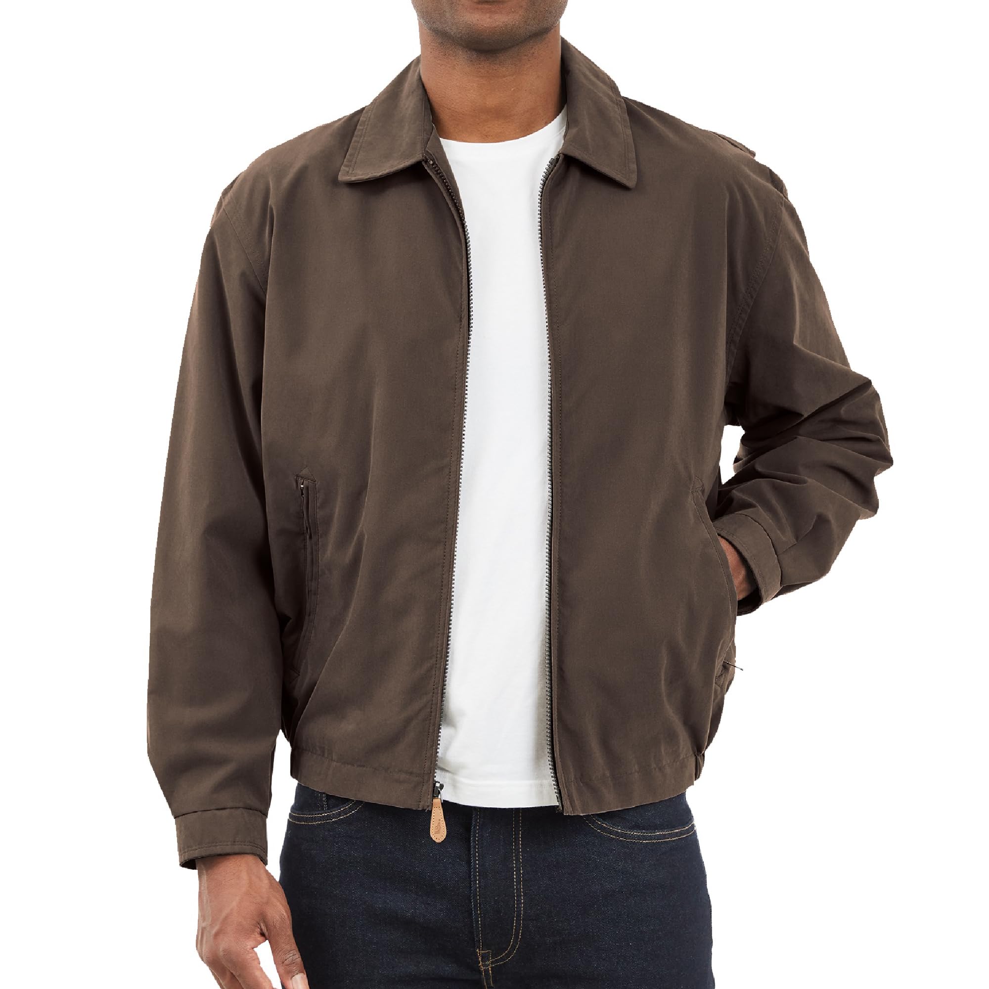 Photo 1 of London Fog Men's Auburn Zip-Front Golf Jacket (Regular & Big-Tall Sizes), Dark Brown, Large