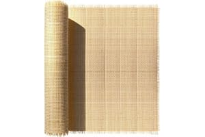 VITALIVING 60" L x 24" W Natural Rattan Cane Webbing Roll - Square Grid, Tight Weave (0.1" Spacing), Eco-Friendly Material for DIY Furniture, Home Decor & Crafts