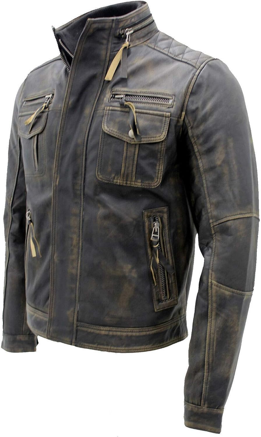HiFacon Negan Veste de moto en cuir véritable Noir HiFacon Negan Veste de moto en cuir véritable Noir