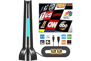 HIDB TV Antenna-TV Antenna Indoor, TV Antenna for Smart TV Indoor, TV Antenna for Local Channels, Long Range Reception 4K 1080P Free HDTV Antenna,Support All TV (Black and Blue)