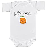 Little Cutie Romper Cute Little Orange Print Baby Coming Soon Newborn Infant Girl Citrus First Birthday Romper