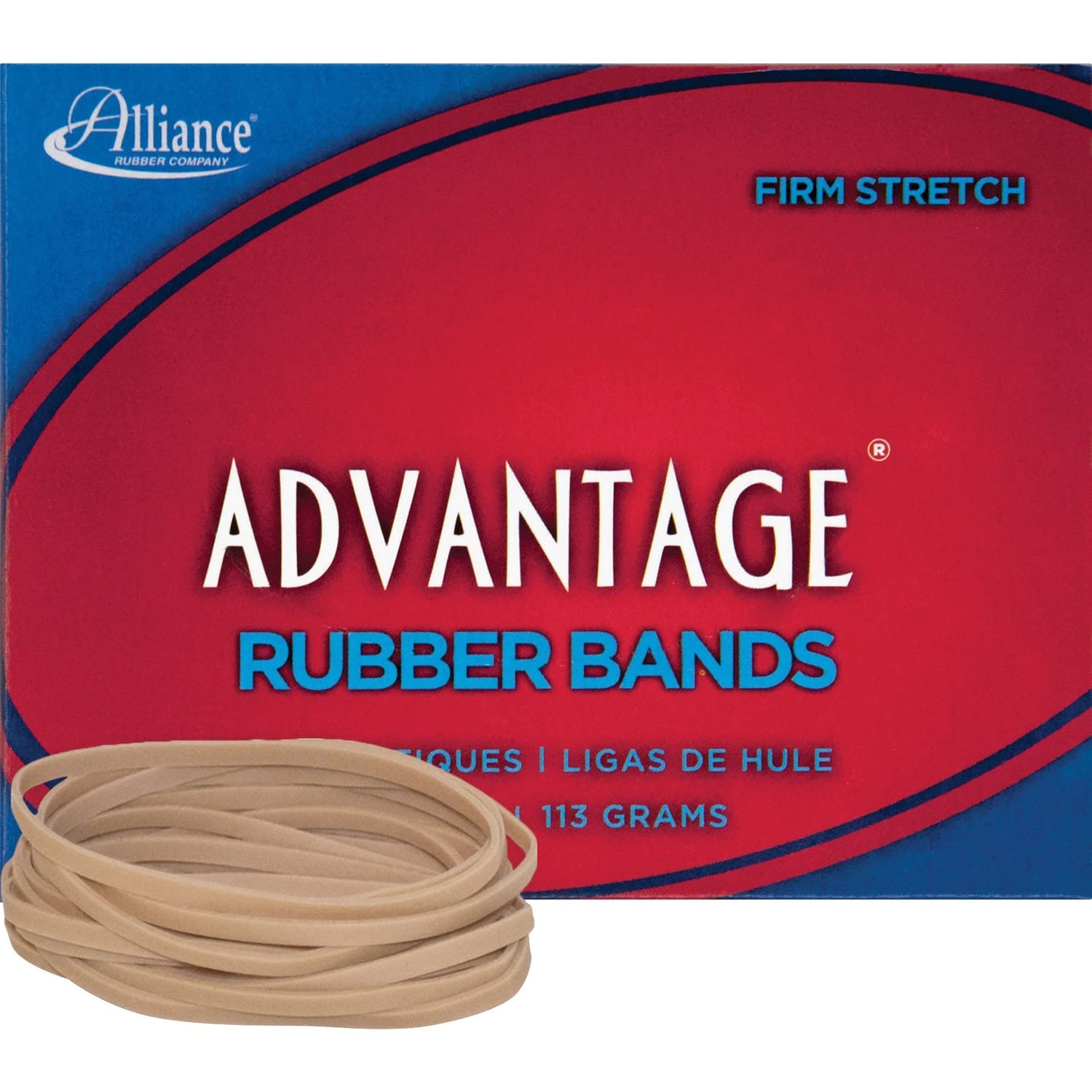 Photo 1 of "Alliance Rubber 26339 Advantage Rubber Bands Size #33, 1/4 lb Box Contains Approx. 150 Bands (3 1/2"" x 1/8"", Natural Crepe)", beige