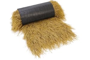 NAHARO 120" Tiki Thatch Grass Roof, Mexican Artificial Straw Roll for Tiki Bar Hut Party Garden Fence Patio DIY Crafts,Palapa Thatch Roofing Duck Blind Grass Hay Bales for Decoration (10ft x 16in, Yellow)