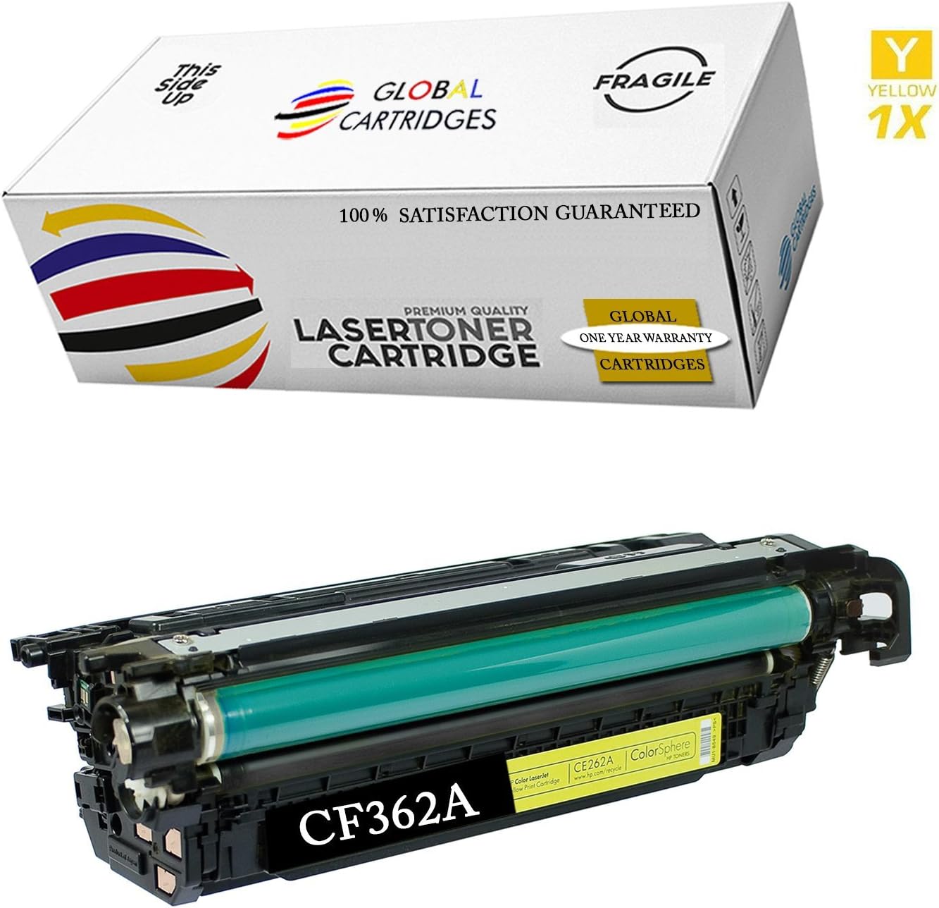 GLB Premium Quality Compatible Replacement for HP 508A Yellow CF362A Toner Cartridge for HP Color LaserJet M553dn, M553n, M577dn, M577f, M577Z Printers