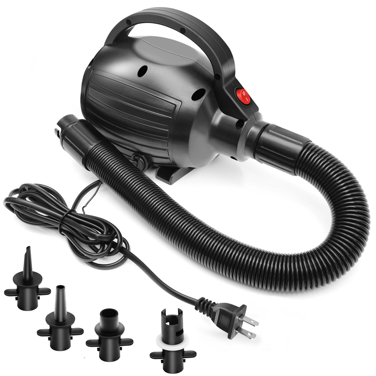 Photo 1 of **MINOR DAMAGE**
VEBESYET Electric Air Pumps for Inflatables Air Mattress Gymnastics Track Mat Quick Fill Inflator/Deflator for Pool Floats Dock Raft,4 Nozzles, 110-120V AC (400W)