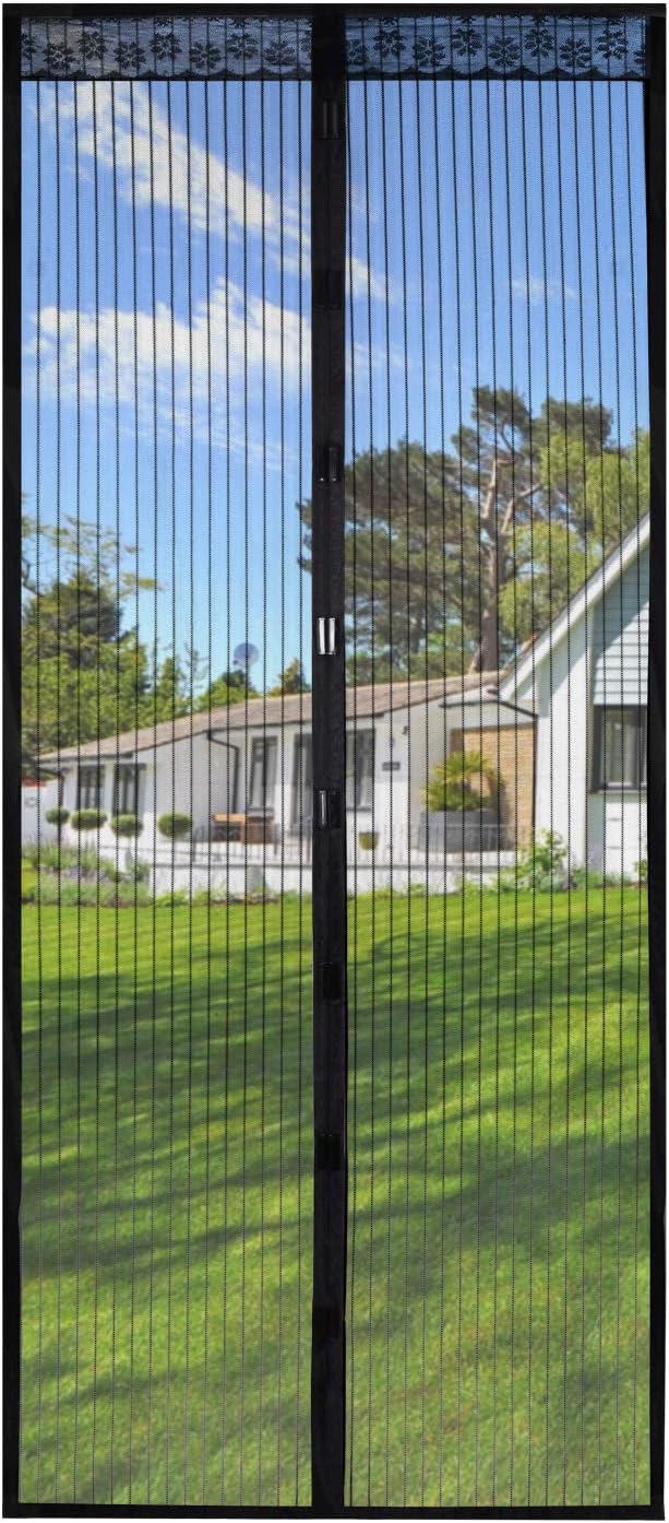 Magnetic Screen Door 39x82 Inches,Screen Doors with Magnets Heavy Duty Mesh Curtain Full Frame Hook&Loop,for Front Door Apartments and More,Hands Free,Anti Mosquito Bugs,Pet and Kid Entry Friendly