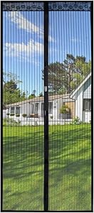 Magnetic Screen Door 39x82 Inches,Screen Doors with Magnets Heavy Duty Mesh Curtain Full Frame Hook&Loop,for Front Door Apartments and More,Hands Free,Anti Mosquito Bugs,Pet and Kid Entry Friendly