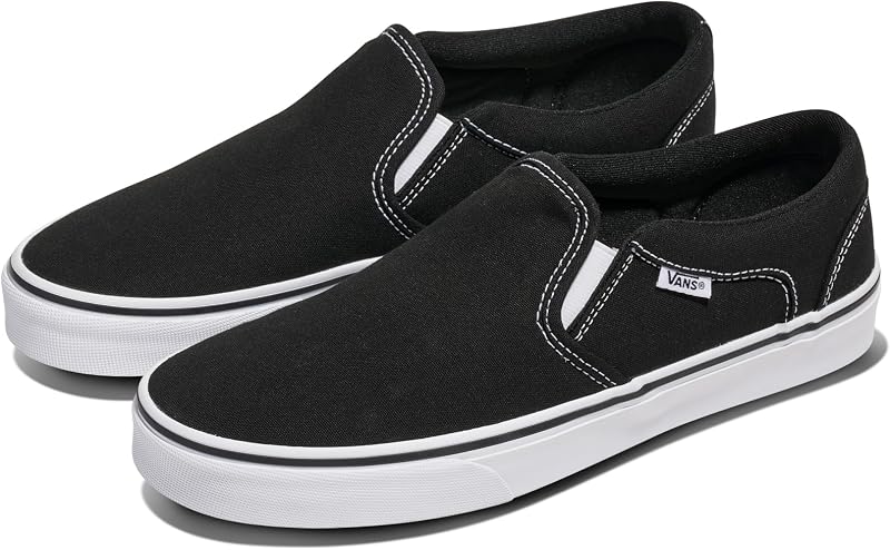 Asher Unisex Sneaker, Canvas Black White, 45 EU