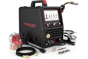YESWELDER Firstess DP200 Dual Pulse,7-Inch LCD Screen 120/240V Dual Voltage MIG Welder,MIG/Pulsed MIG/Flux Core/Spool Gun MIG/Lift TIG/Stick Multiprocess Welding Machine
