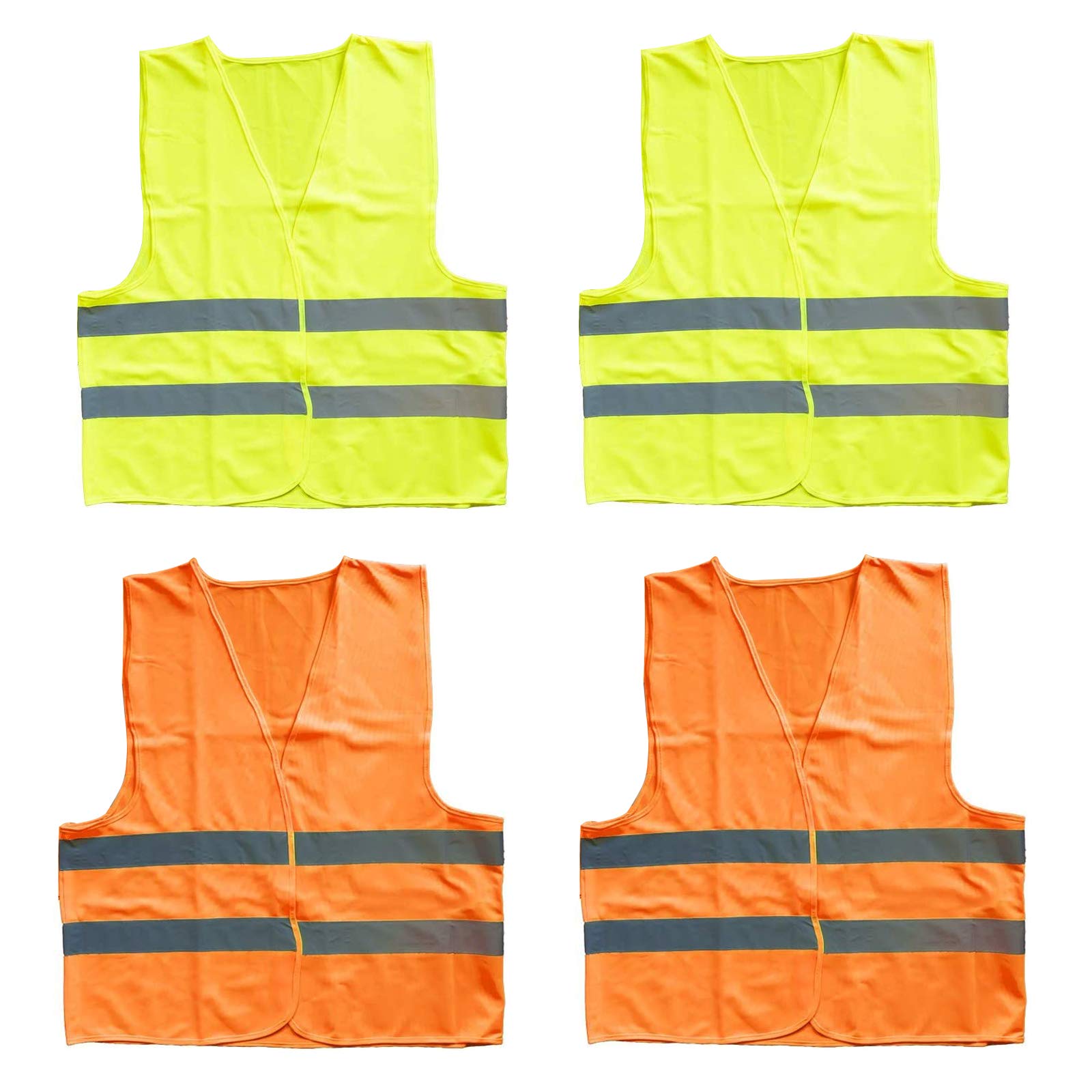 4 Pieces Reflective Vest Safety Vests For Drivers Safety Vest Yellow Vest Puncture Vest With High Visibility Vest Reflective Puncture Vest Breakdown Vest For Car For Car Motor Vehicle Bike Motorcycle