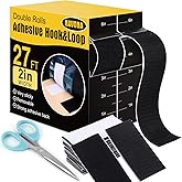 Navona 27Ft x 2 Inch Hook and Loop Strips with Adhesive, Heavy Duty Self Adhesive Tape with Back, Strong Sticky Back Fastener Roll for Home, Office, School, Crafting, Black