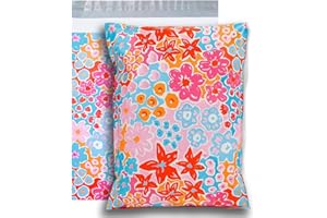 POLYSELLS 100pcs 10x13 Inches Poly Mailers Waterproof & Tear Resistant Mailing Envelopes, Cute Small Business Bags for Clothes, Gifts - Flowers