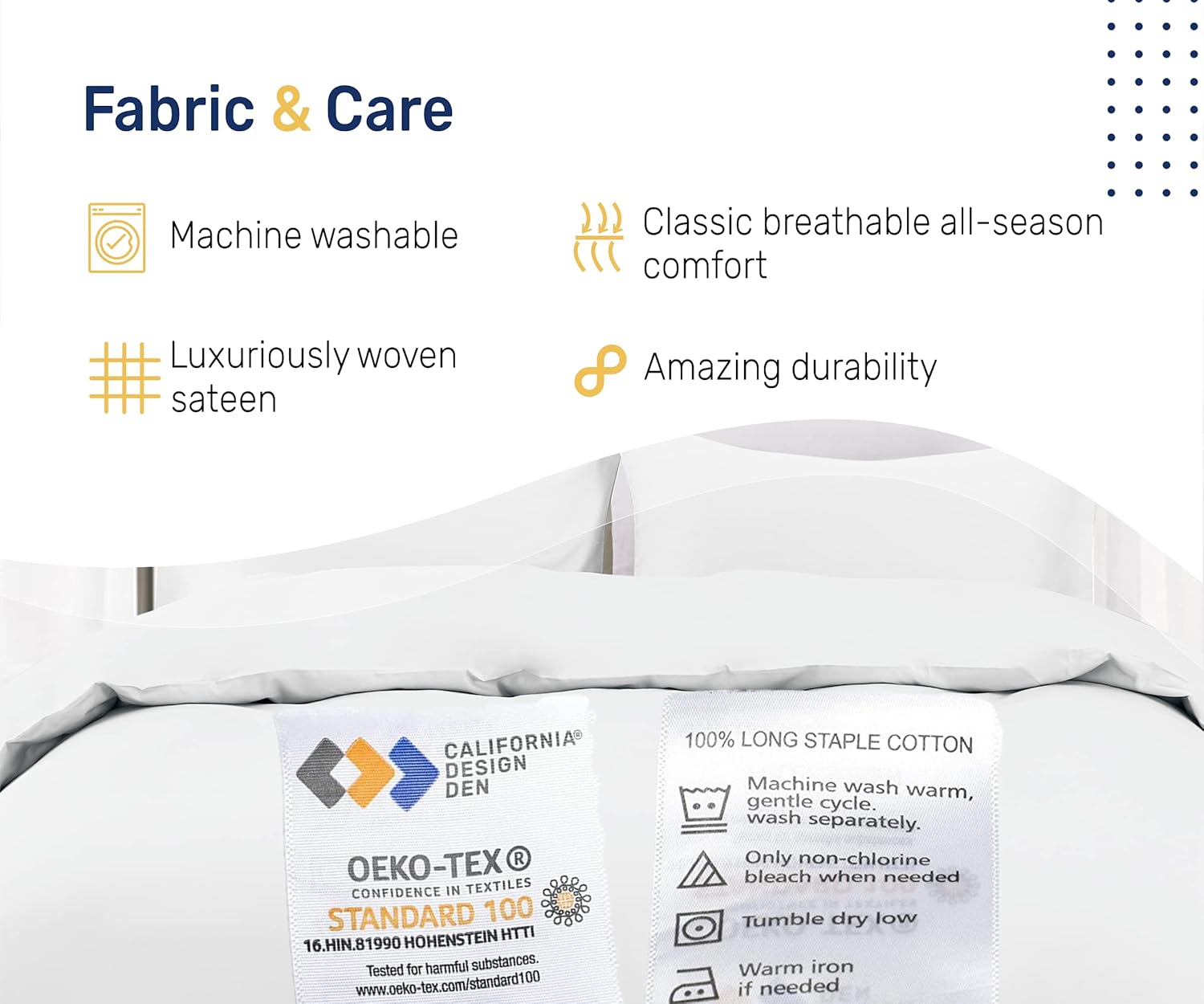 California Design Den 100% Real Cotton Duvet Cover - Premium 400 Thread Count, Comforter Cover, Smooth Sateen Weave, Button Closure and Corner Ties (1 Piece, Pure White, Full/Queen): Home & Kitchen