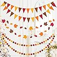 Autumn Leaf Pennant Banner for Thanksgiving Decorations, Thanks Giving Celebration Hanging Décor Backdrop Garland, Fall Harve