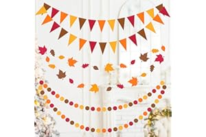 Autumn Leaf Pennant Banner for Thanksgiving Decorations, Thanks Giving Celebration Hanging Décor Backdrop Garland, Fall Harvest Theme Birhday Baby Shower Wedding Party Supplies, SONGTIY