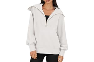 ANRABESS Womens 2023 Fall Fashion Oversized Quarter Zip Pullover Sweatshirts Hoodie for Teen Girls Trendy Y2K Clothes