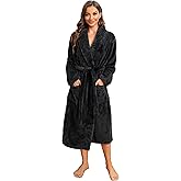 HEARTNICE Womens Fleece Robes, Soft Plush Long Bathrobe, Comfy Robes for Womens, Warm House Coat Pineapple Fleece