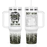 Boy Mom Gift Tumbler, Mother's Day Gift , Boy Mom Nutrition Fact 40 Oz Tumbler with Handle