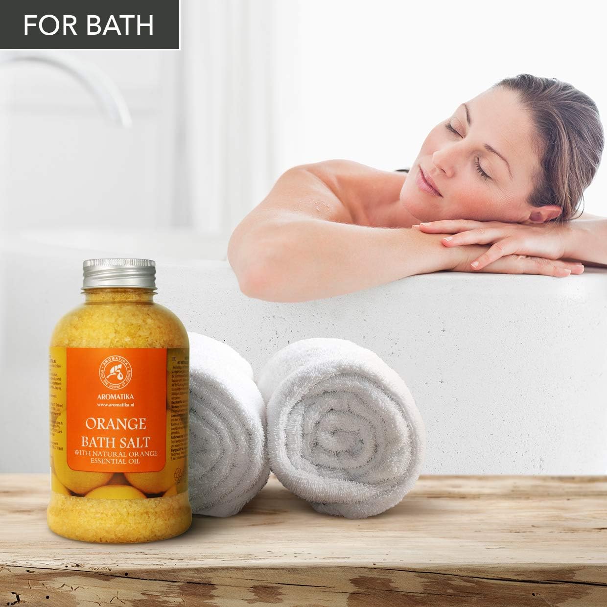 AROMATIKA Orange Bath Salts with Natural Essential Oil - Image 4