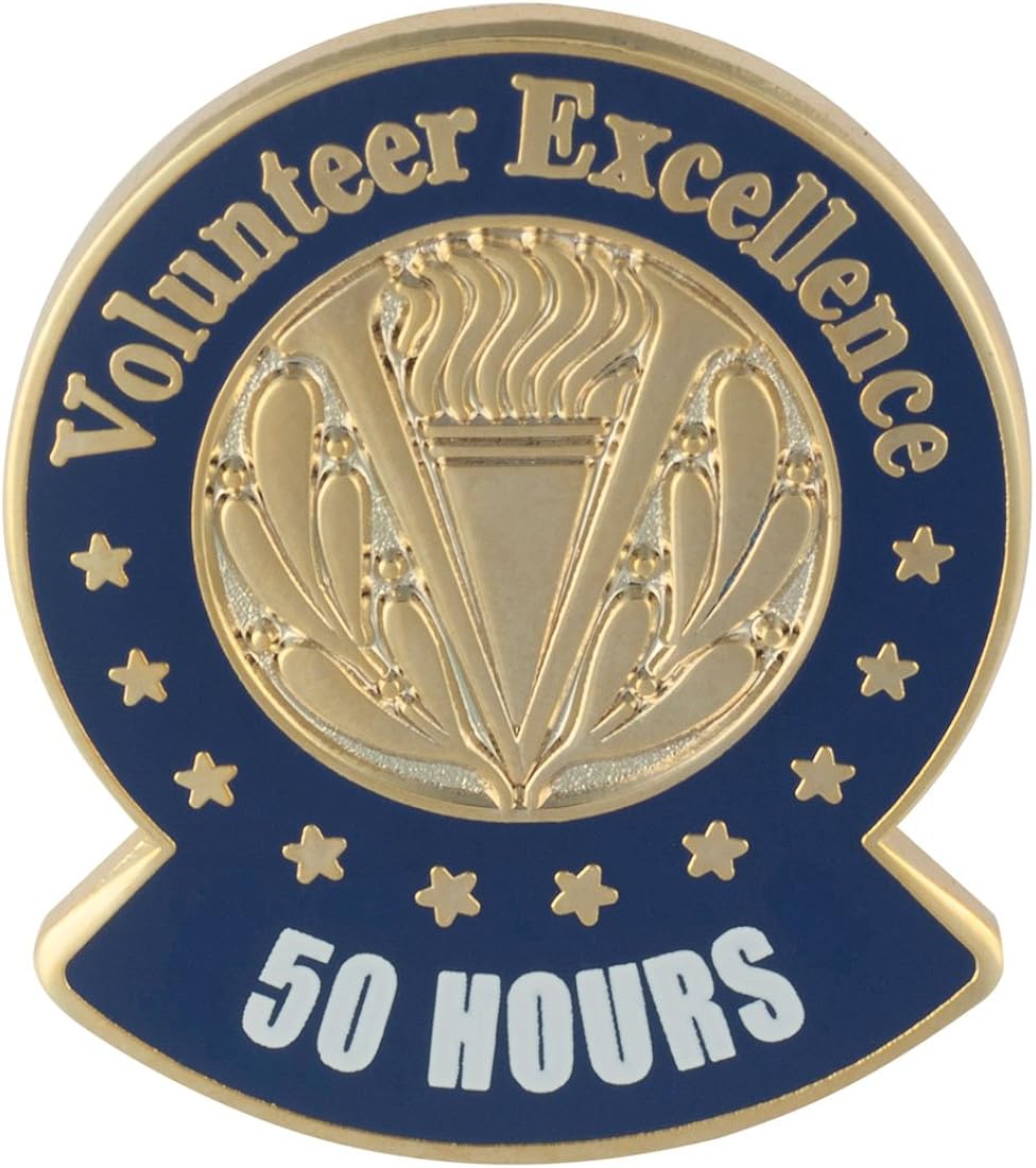 Volunteer Gifts 50 Hour Milestone Bulk Lapel Pins for