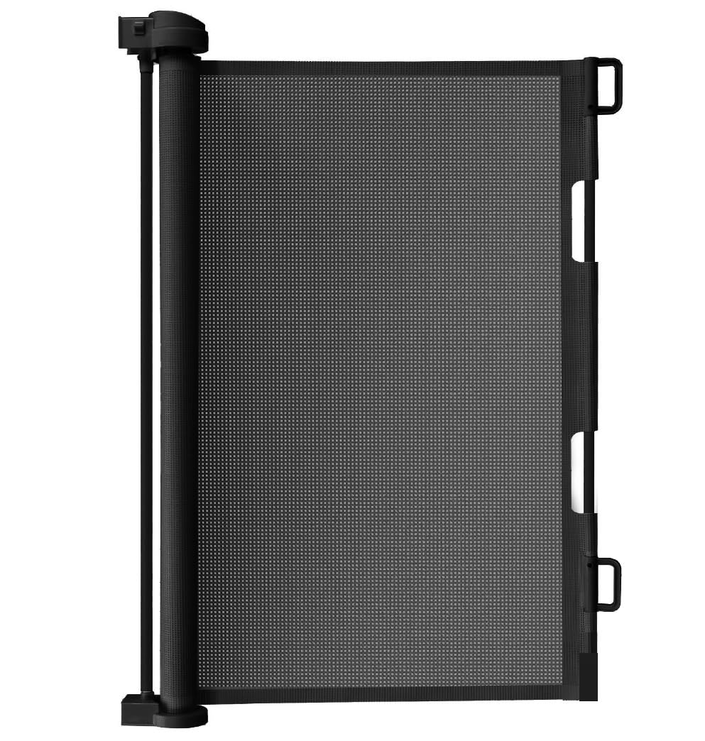 Ruhhy 19380 Baby Dog Protective Roller Blind Gate, Black, Extendible 13-140 cm, Height 85 cm, Spring Closure