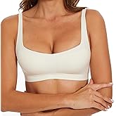 Seamless Bralette for Women Comfort No Show Square Neck Stretch Wireless Bra with Removeable Padding