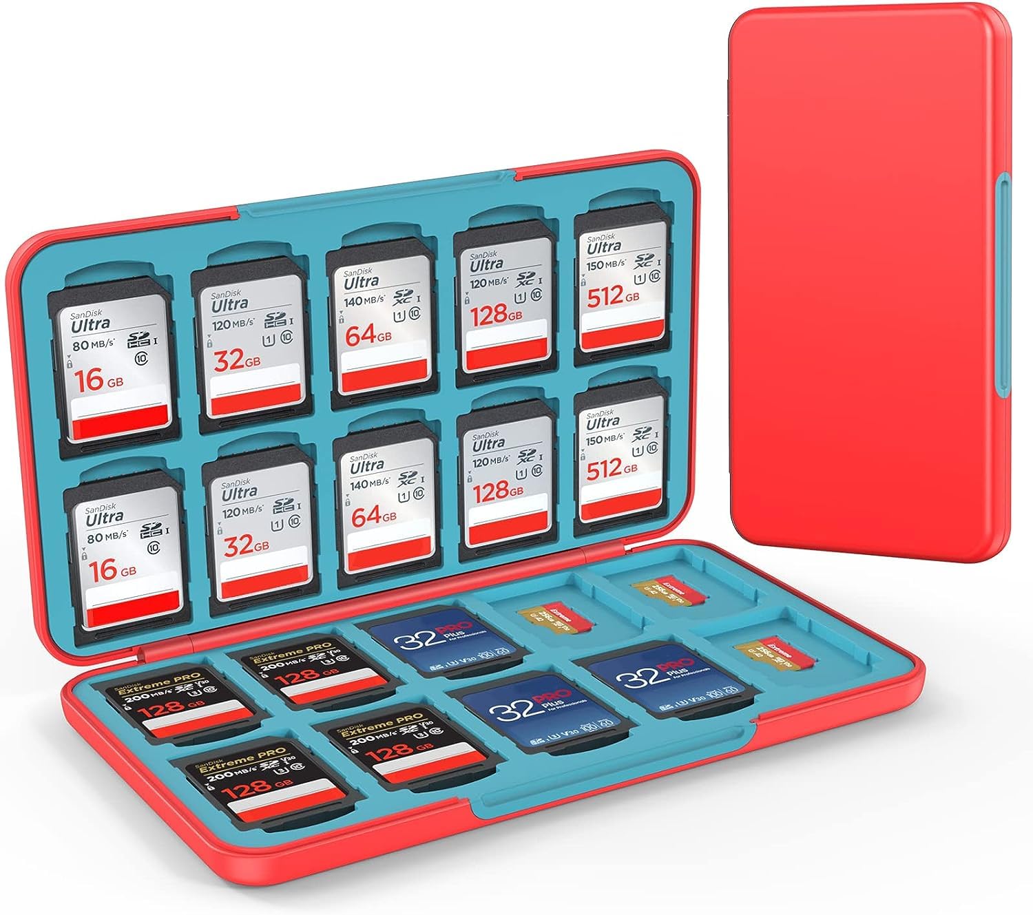 HEIYING Memory Card Case for SD/TF Cards,Portable SD Card Holder Storage Case Compatible with 20 SDXC SDHC and 20 TF Cards Slots