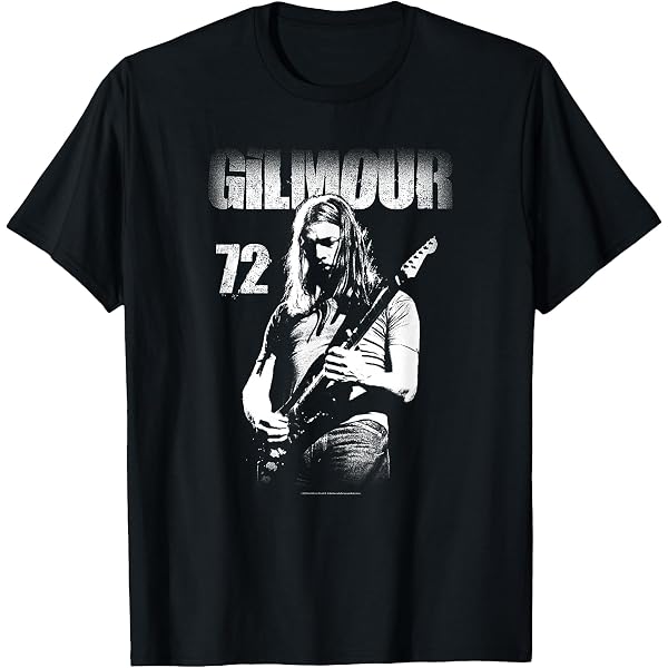 T-shirt David Gilmour '72' Officiel - Homme Noir - Logo Distressed - Coton Souple - Taille S-XXL