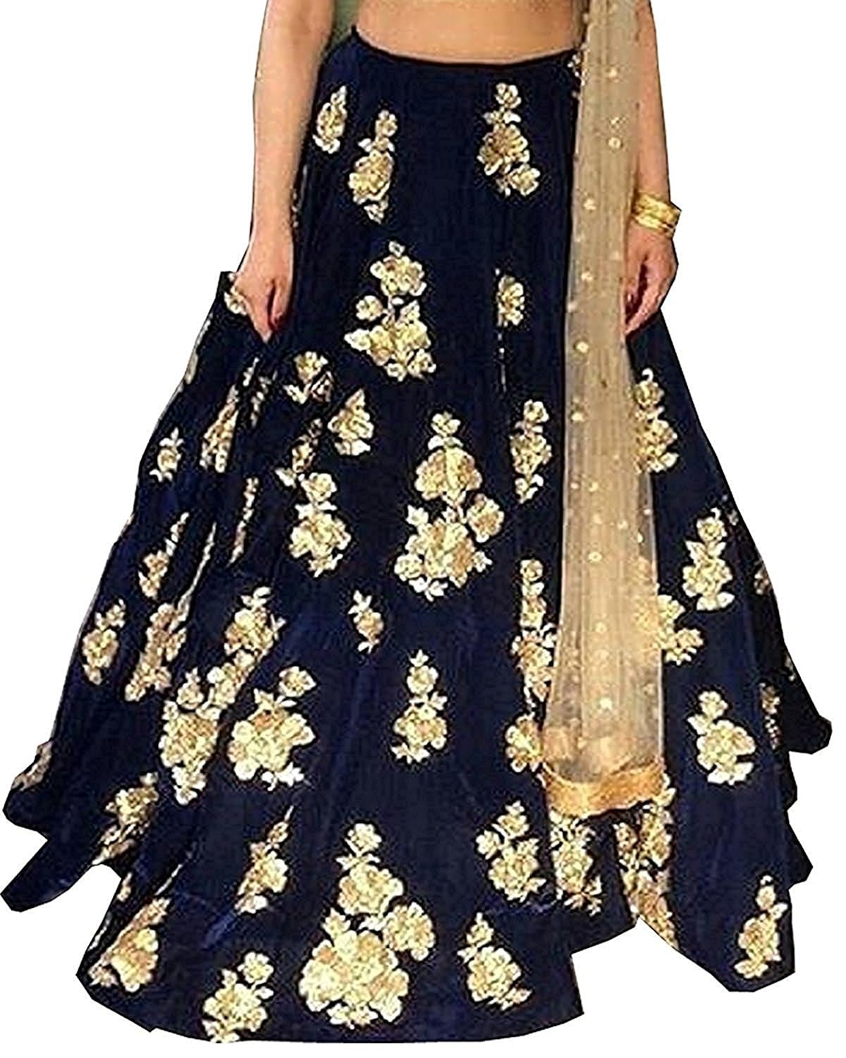 radhe creation women's velvet semi-stitched gown(xxl size) blue