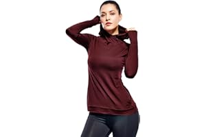 Zengjo Womens Lightweight Hoodie Pullover-Hooded Long Sleeve Running Yoga Workout Tops for Women-Cowl Neck&Thumbhole