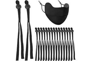 200pcs Elastic Bands with Adjustable Buckle, Elastic Cord Strap String Earloop Cord Locks Clips Rope for Craft Sewing, DIY Ha