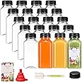SUPERLELE 20pcs 8oz Plastic Juice Bottles, Reusable Juice Containers with Lids for Juicing, Smoothie, Drinking and Other Beverages