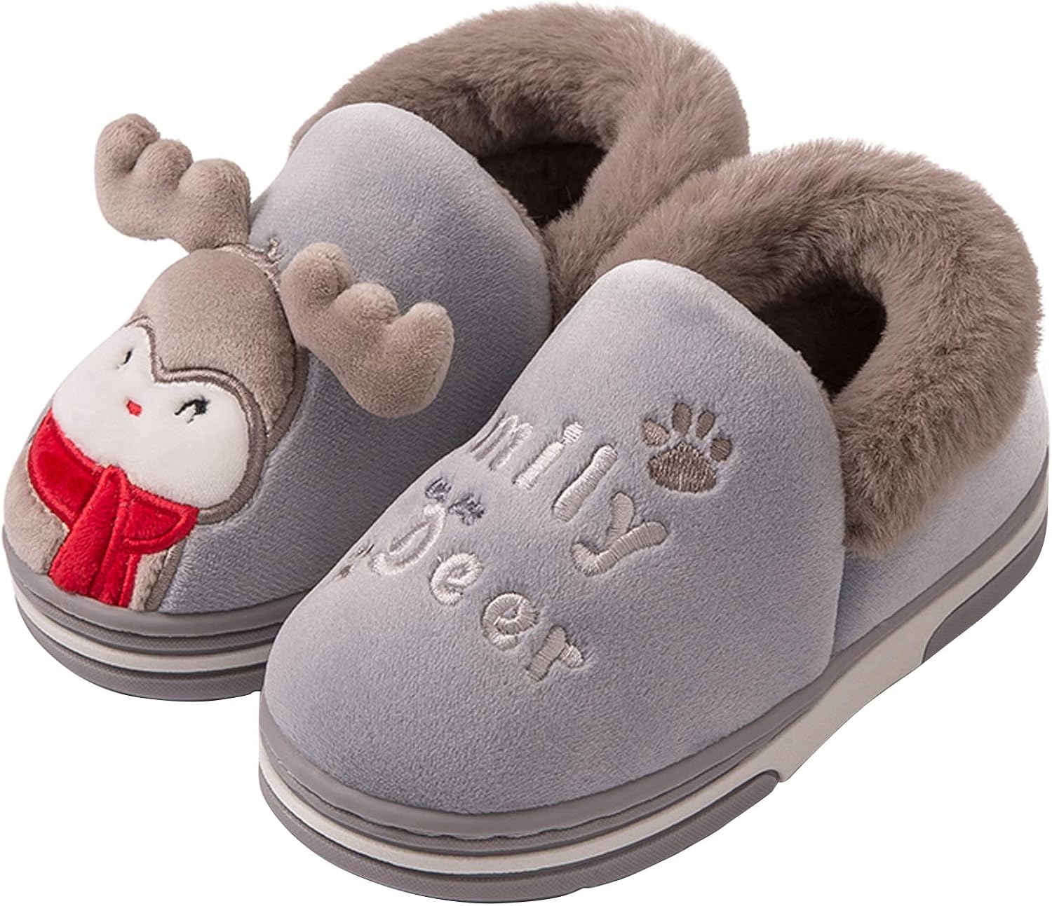 Toddler Girls Boys Slippers Kids Warm House Shoes Slip On Winter Indoor