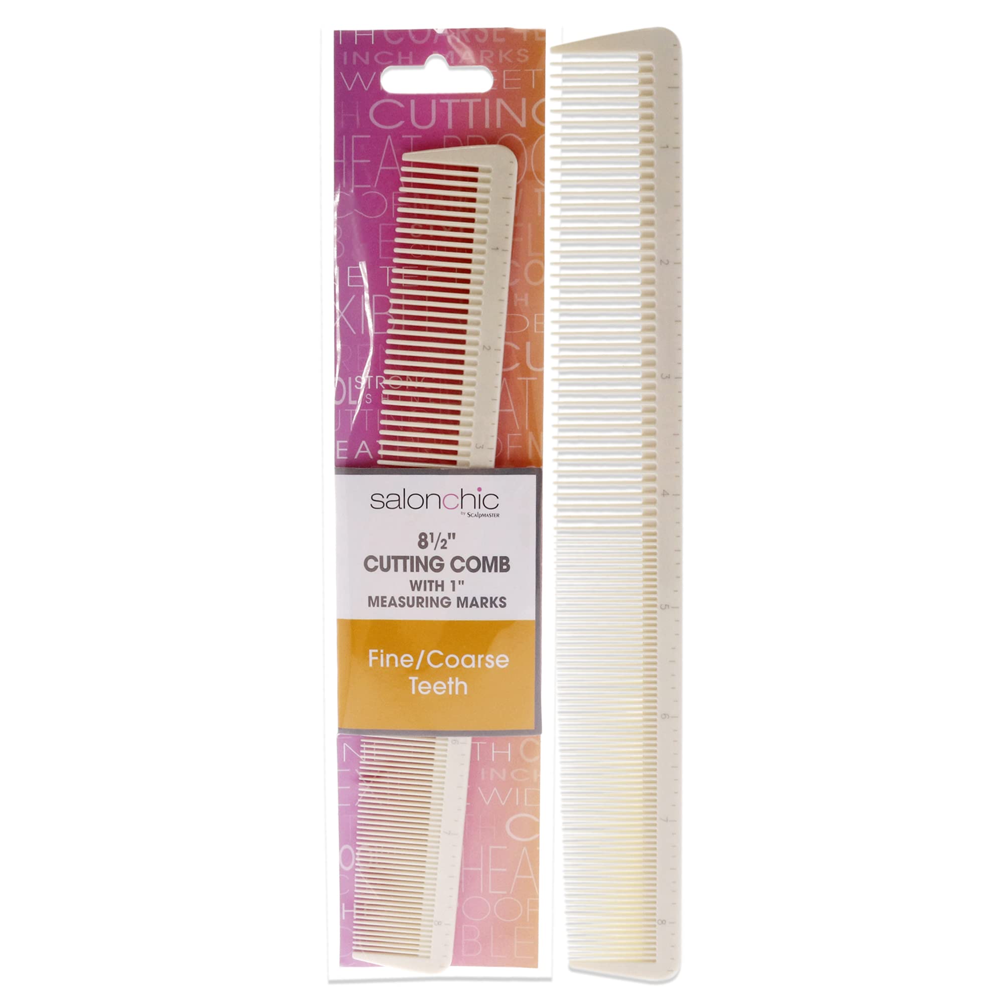 Burmax CL-02328 SALONCHIC Cutting Comb - 8 1/2" FINE/COARSE Teeth, One Size