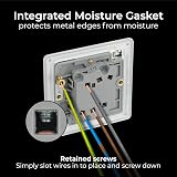 British General BG Electrical Double Wall Light Switch 2 Way Brushed Steel 20A view 5
