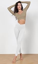 ODODOS Women's Cross Waist Yoga Leggings with Inner