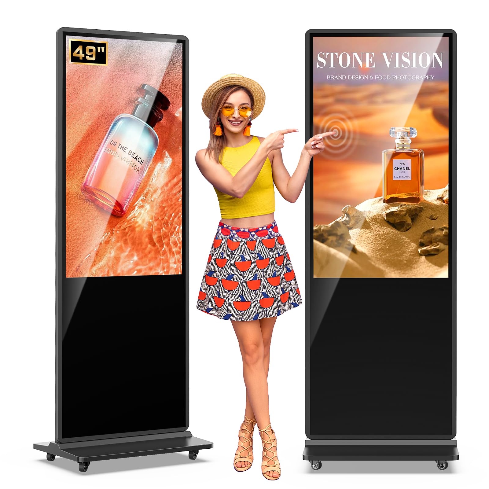 Photo 1 of ***FACTORY SEALED***QIXZOCV MWE 49 Inch Indoor Digital Signage Touchscreen Kiosk Floor Standing Advertising Display LCD Totem Interactive Display Poster Android System with Auto Media Player***FACTORY SEALED***