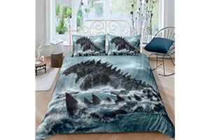 sonicpony Dinosaur Duvet Cover Set Full Queen Size 3 Pieces Bedding Set Quilt Cover for Men Women Light Weight 1 Piece Duvet Cover 2 Pieces Pillow Shames No Comforter Inside(Dino28, Full/Queen)