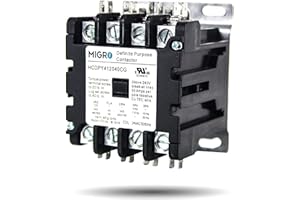 Migro 4 Pole 40 AMP 24VAC Heavy Duty AC Contactor Replaces Virtually All Residential 4 Pole Models