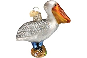 Old World Christmas Pelican Glass Blown Ornament for Christmas Tree, Handcrafted Holiday Decoration, Bird Watcher Collection