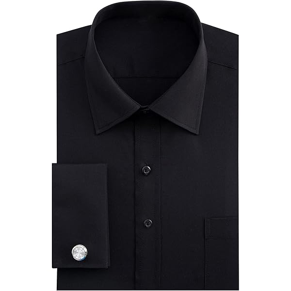 Amazon.com: Gold Label Men's Wrinkle-Free Fitted Dress Shirt, Long Sleeve  Button-Down Shirt with Point Collar and Pocket (Black 108, 15.5 x 34) :  Clothing, Shoes & Jewelry