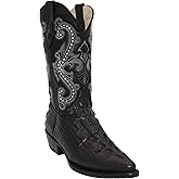 Western Shops Mens Crocodile Print Alligator Design Western Cowboy Boot