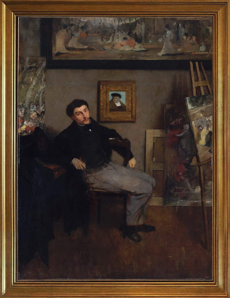 Berkin Arts Classic Framed Edgar Degas Giclee Canvas Print Paintings Poster Reproduction(Portrait of