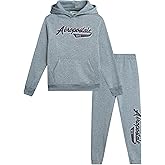 AEROPOSTALE Boys Sweatsuit - 2 Piece Athletic Pullover Hoodie Sweatshirt and Boys Jogger Pants with Pockets (Sizes 8-12)