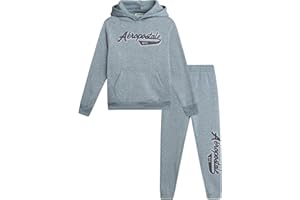 AEROPOSTALE Boys Sweatsuit - 2 Piece Athletic Pullover Hoodie Sweatshirt and Boys Jogger Pants with Pockets (Sizes 8-12)