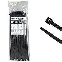 Kable Kontrol Heavy Duty Cable Zip Ties 100 Pcs 14 Inch Black, 120 Lbs Tensile Strengt