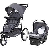 Baby Trend Journey Jogger Travel System, Stellar Grey | With All-Terrain Bicycle Tires, Lockable Front Swivel Wheel, UPF 50+ Canopy, Multi-Position Recline &amp; 5-Point Harness