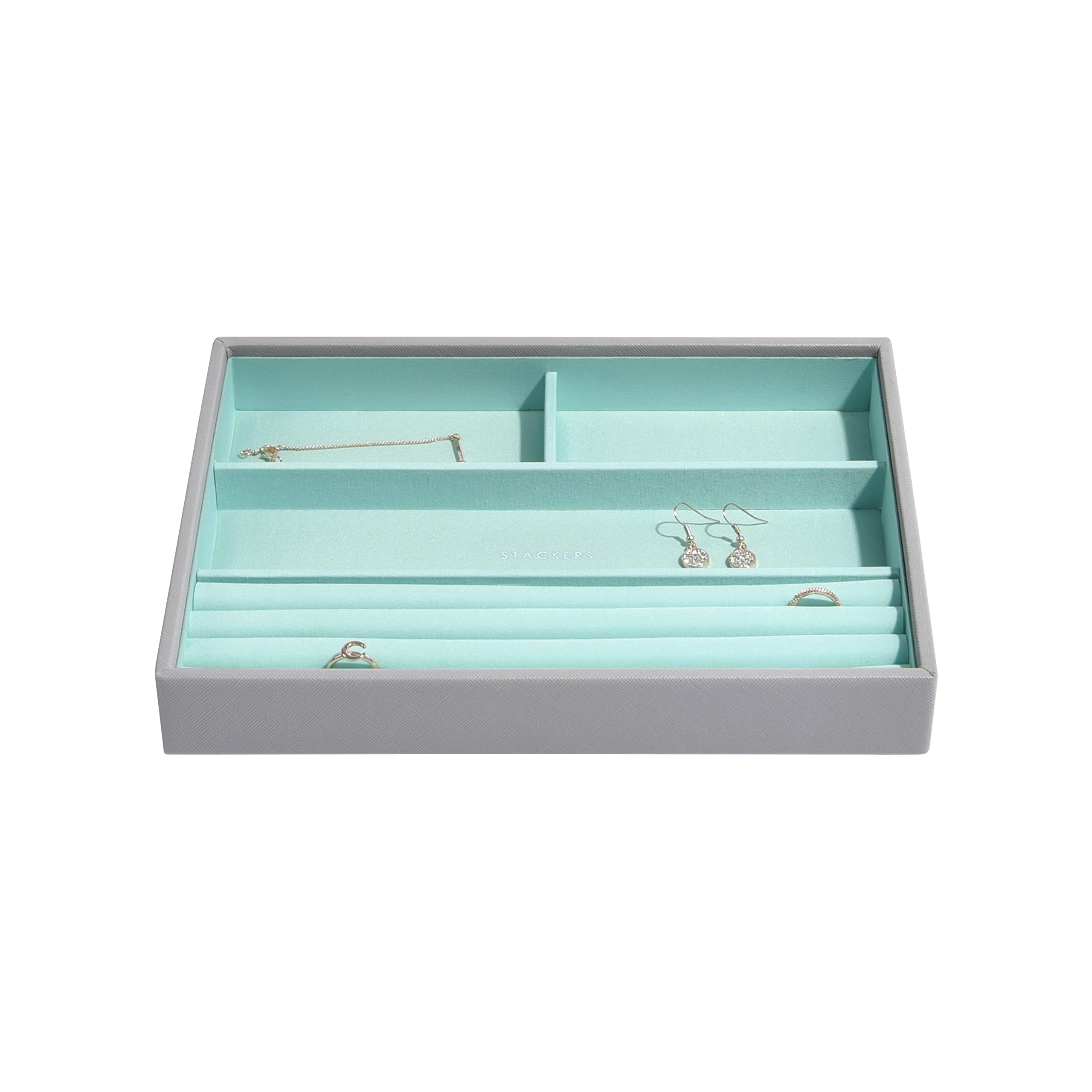 Stackers Grey Mint Classic Medium Jewellery Box Ring/Bracelets Layer