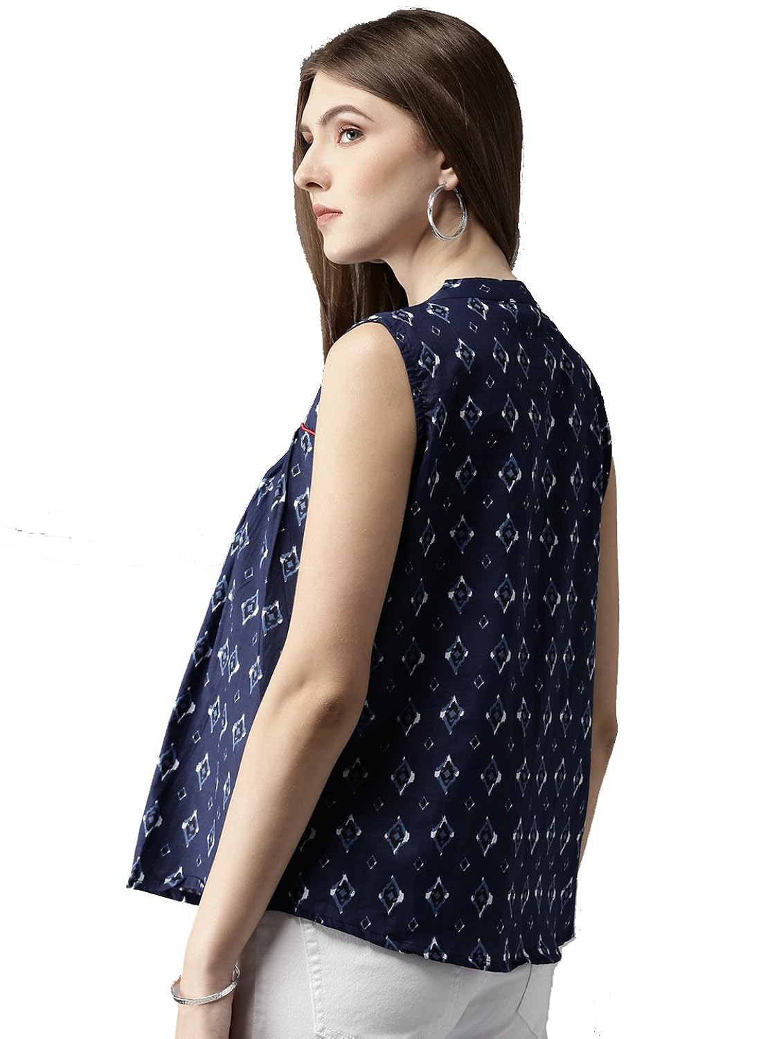 amayra women's cotton a-line printed top (tcktop6, blue, small)